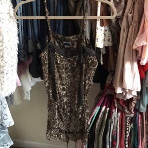 Sheer cheetah tank top